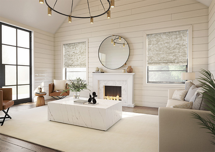 Cyrus Crushed Velvet, Cream - Twist&Fit Roman Blind - Image 6